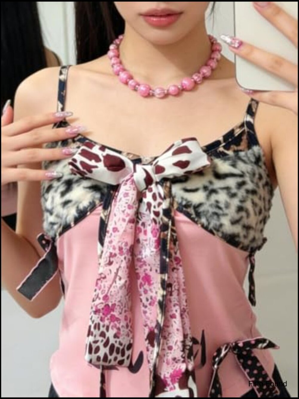 Vintage Harajuku Y2K Leopard Print Cami Top Whimsy Twee Tank Top - Picture 7 of 7